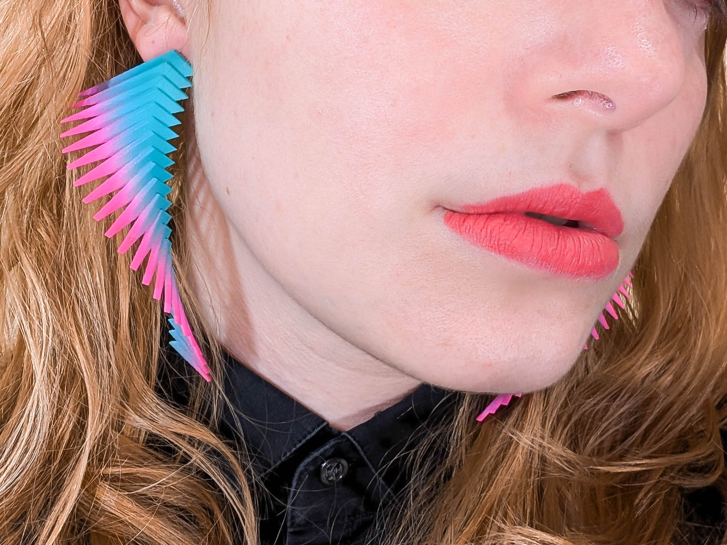 Pink and Teal Earrings —  Parazeph