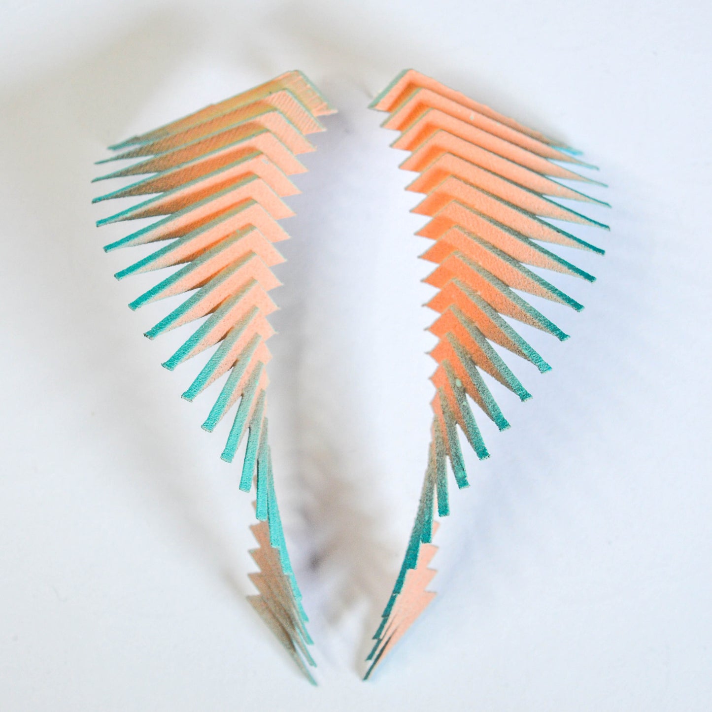 Peach and Mint Earrings —  Parazeph