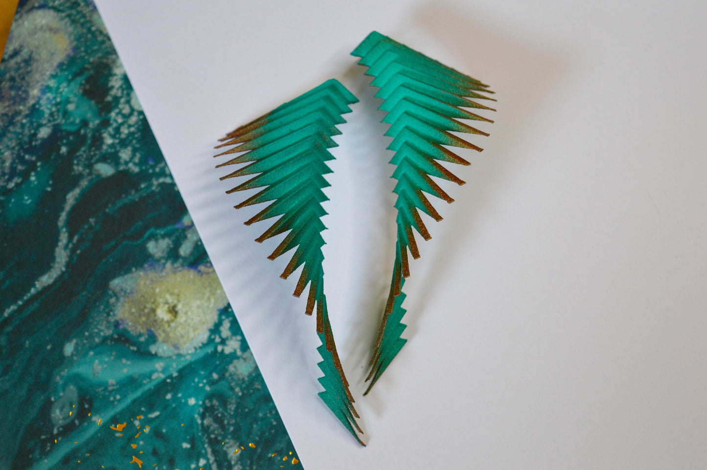 Green and Gold Earrings —  Parazeph