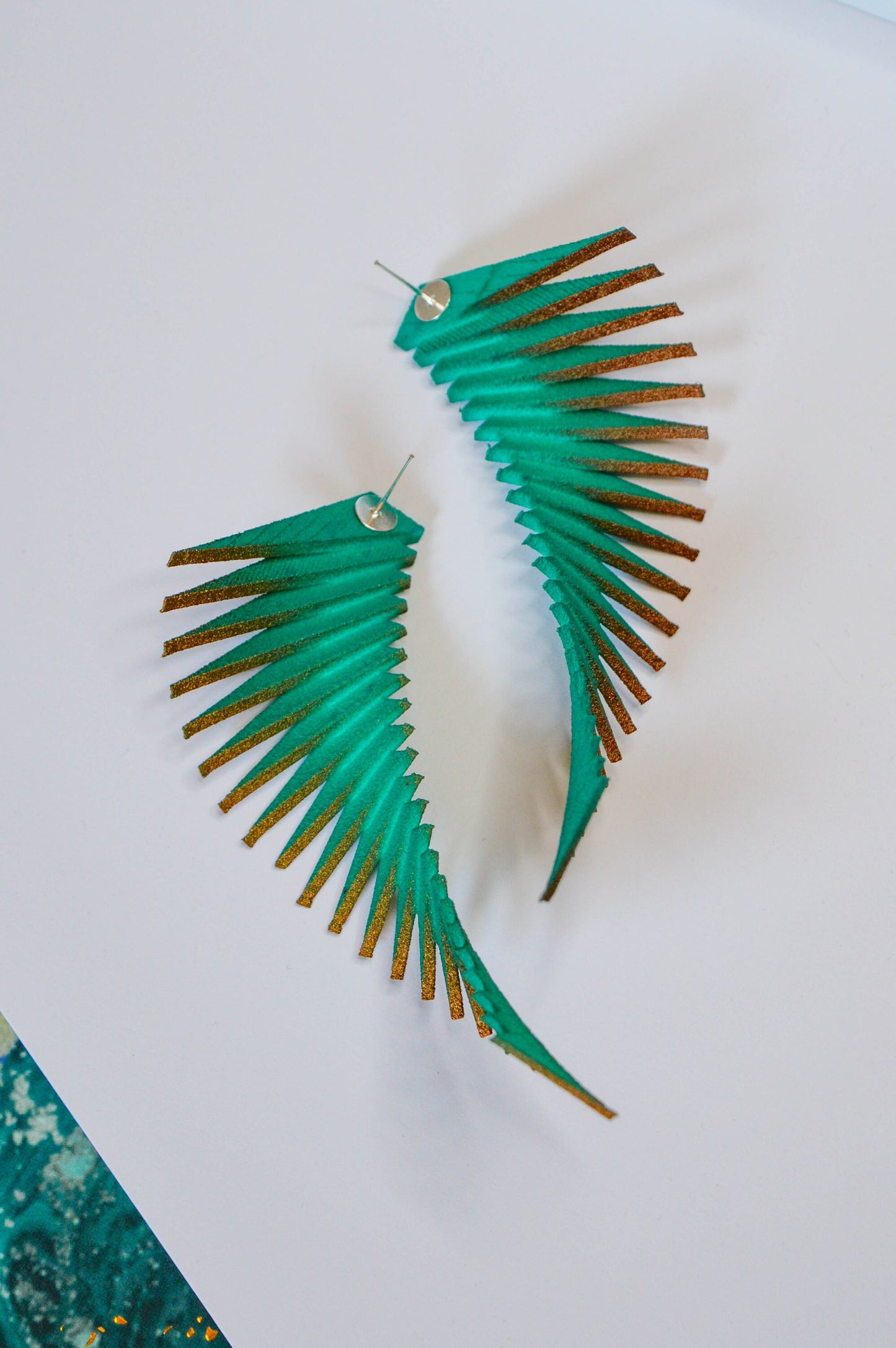 Green and Gold Earrings —  Parazeph