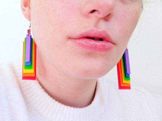 Bi Pride Layered Earrings