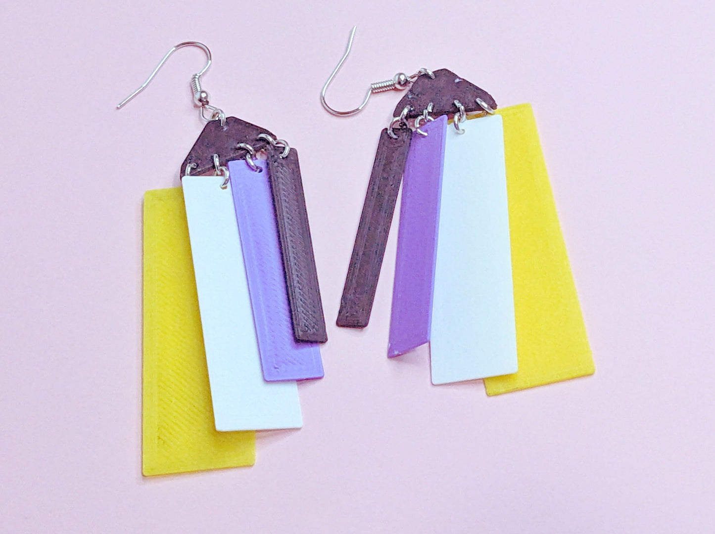 Non-Binary Pride Layered Earrings