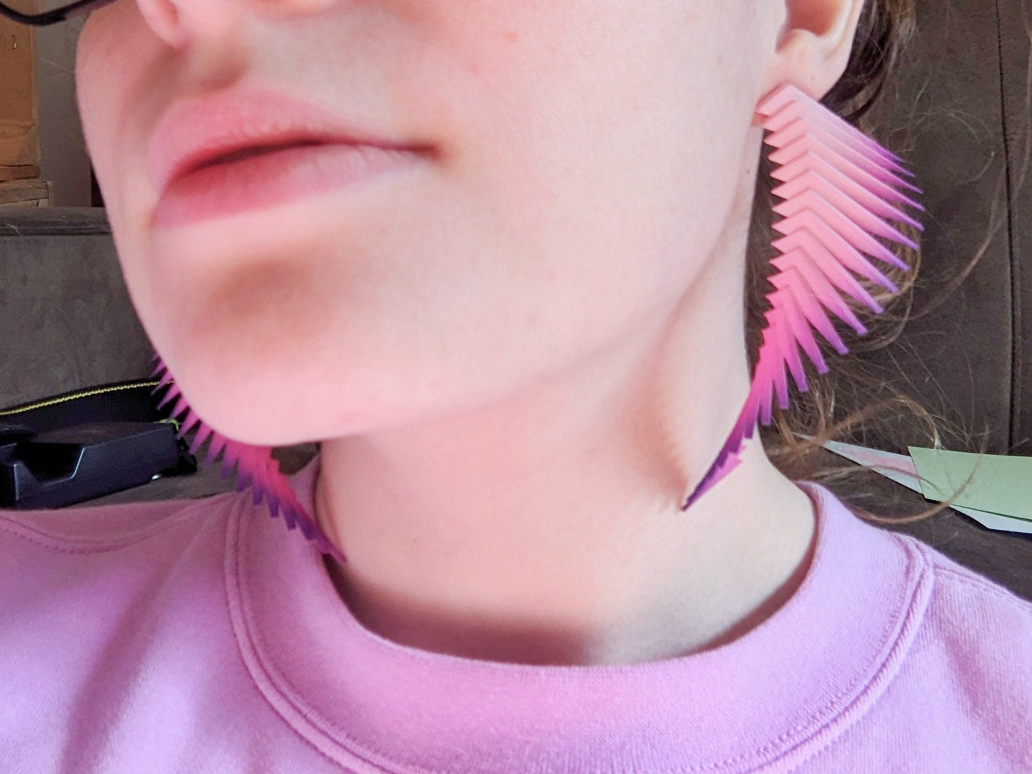 Pink and Purple Earrings —  Parazeph