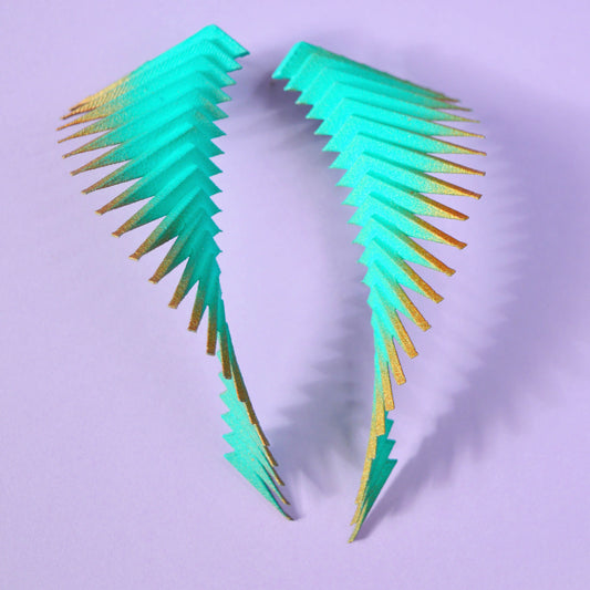 Green and Gold Earrings —  Parazeph