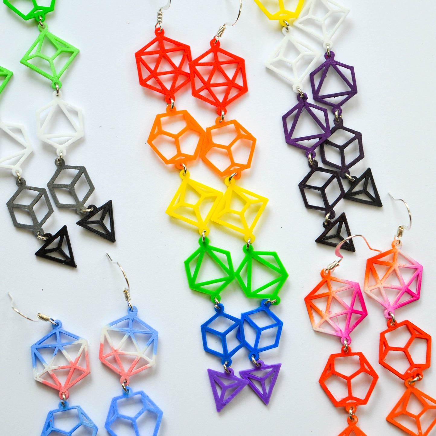 Non-Binary Flag Dice Earrings