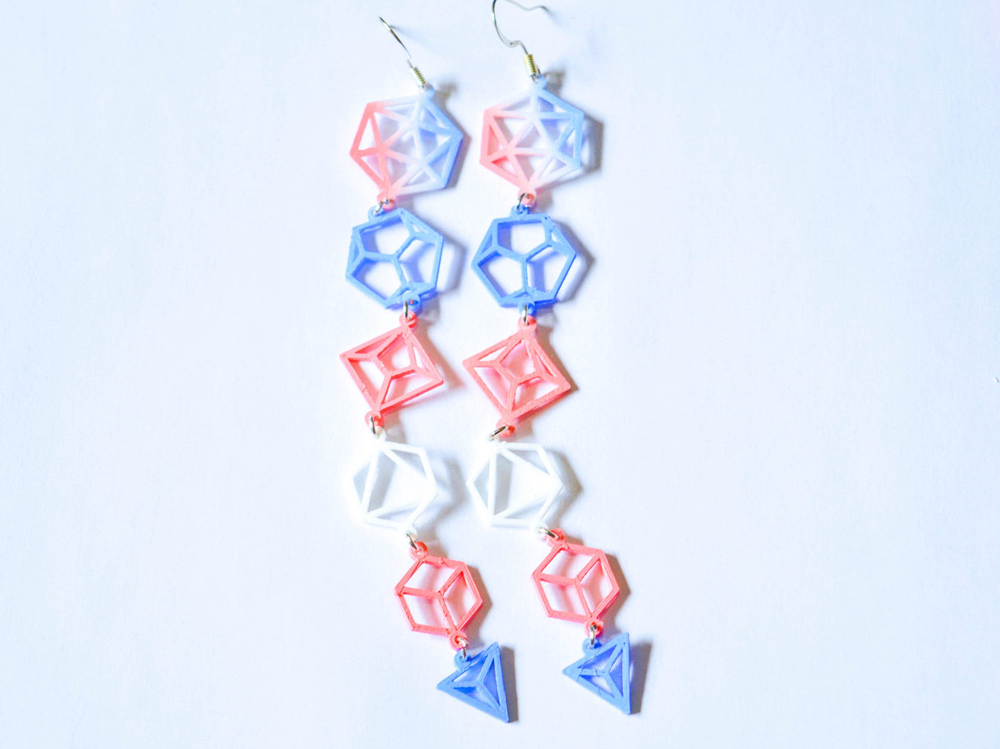 Trans Flag Dice Earrings