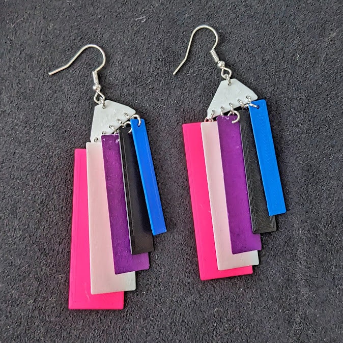 Genderfluid Pride Layered Earrings