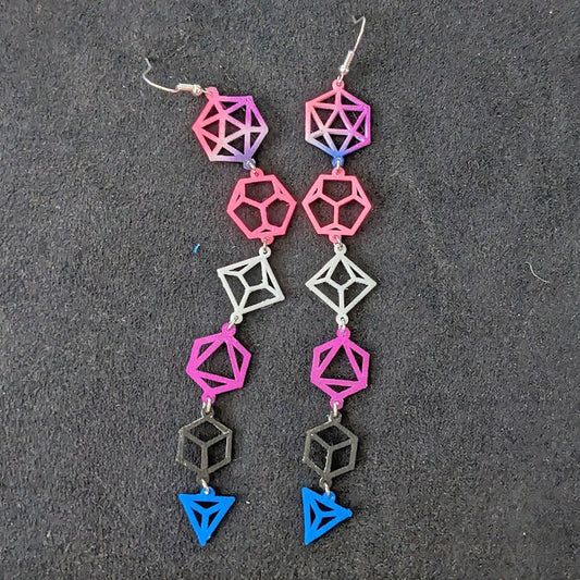 Genderfluid Flag Dice Earrings