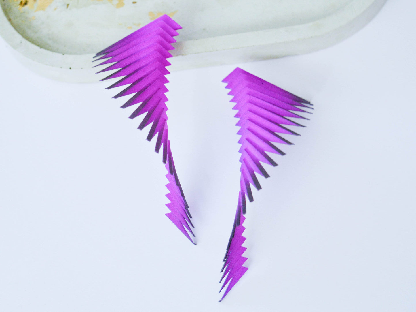 Colourful Statemtent Earrings — Purple and Black  —  Parazeph