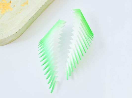 Green and White Earrings — Stud Parabora