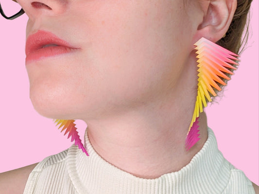 Pink, Yellow and Purple Earrings —  Parazeph