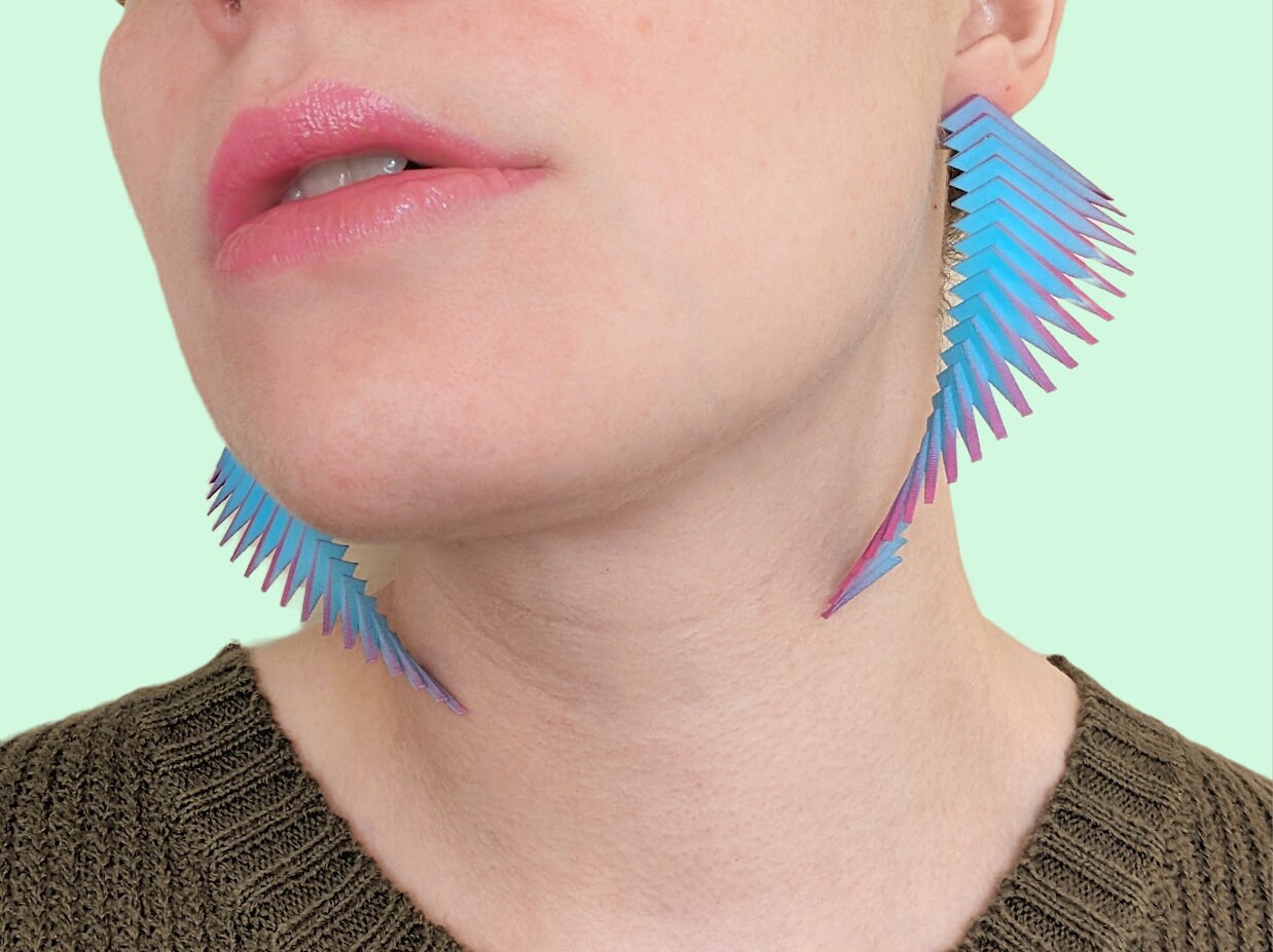 Pink and Teal Earrings —  Parazeph