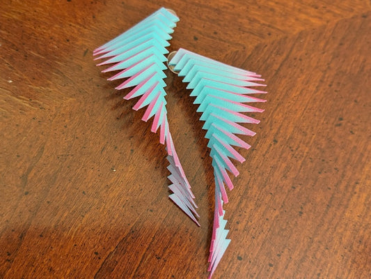 Pink and Teal Earrings —  Parazeph
