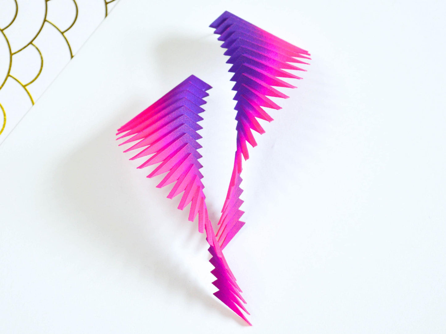 Colourful Statemtent Earrings — Purple and Pink  —  Parazeph