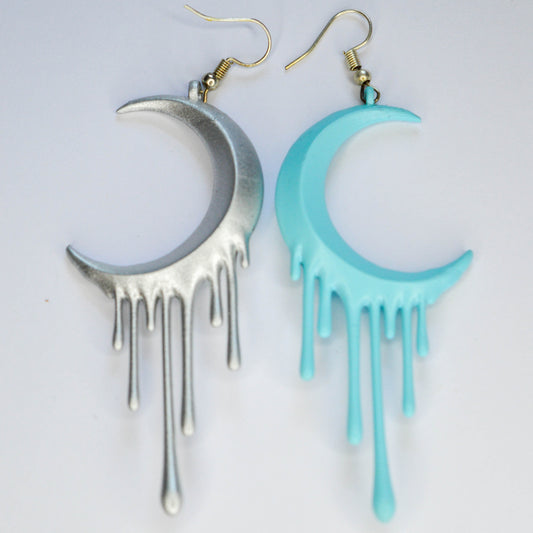 Moon Earrings with Drips