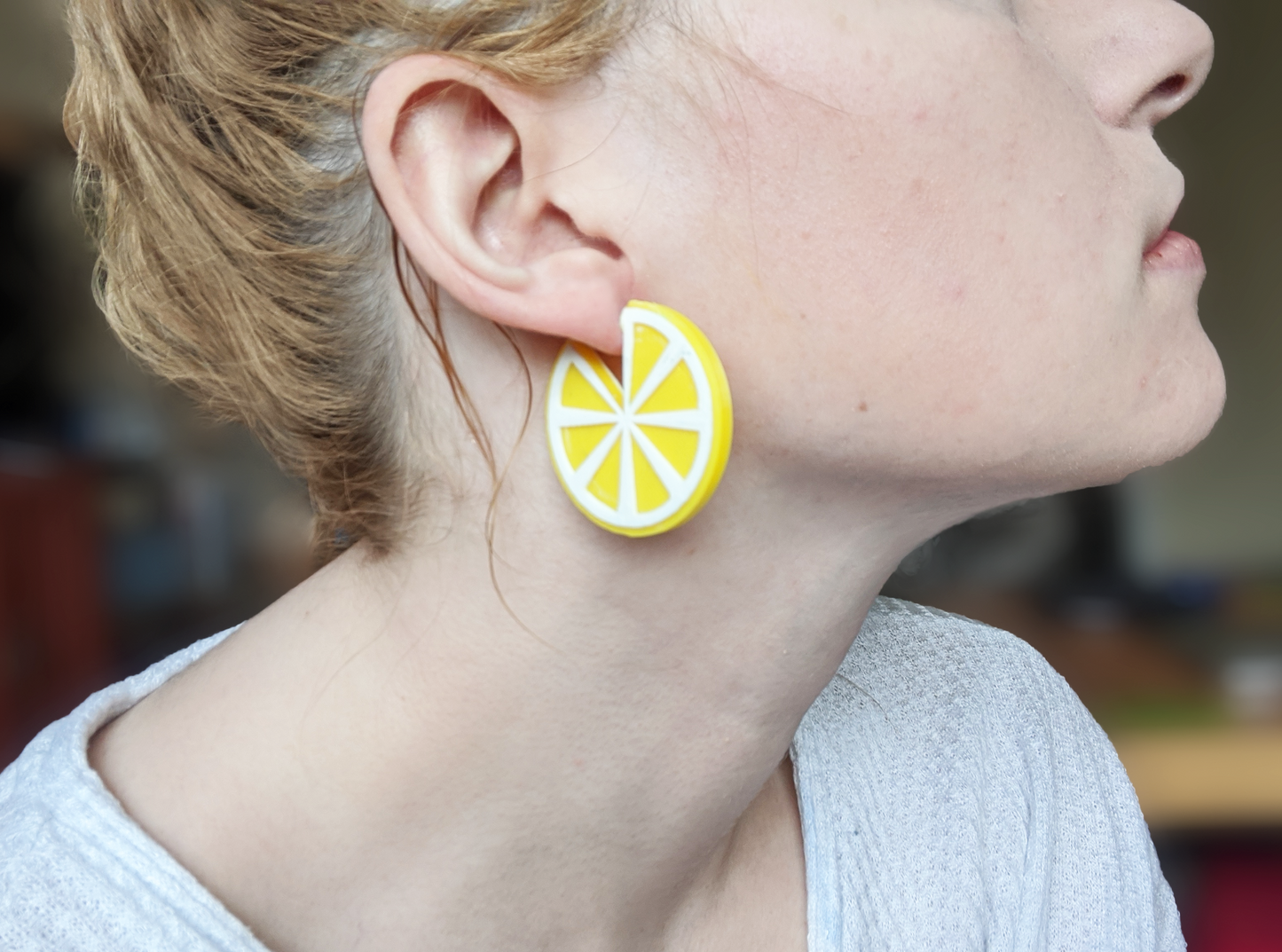 Lemon Wheel Earrings