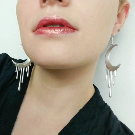 Moon Earrings with Drips